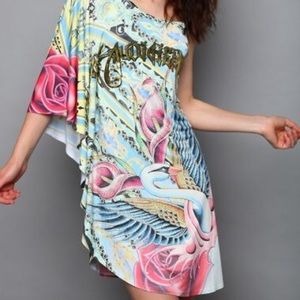 Vintage Ed Hardy silk dress